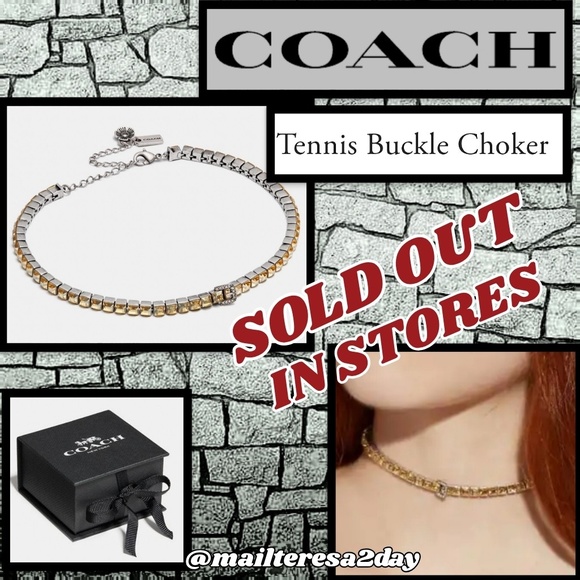 COACH 💝 NWT in Box: VINTAGE TENNIS BUCKLE CHOKER - Picture 1 of 1